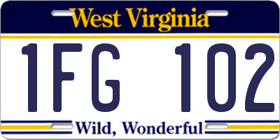 WV license plate 1FG102