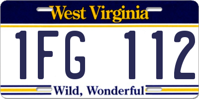 WV license plate 1FG112