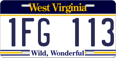 WV license plate 1FG113