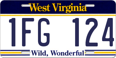 WV license plate 1FG124