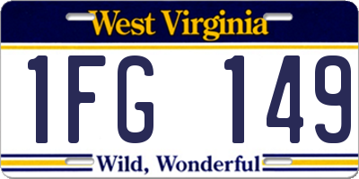 WV license plate 1FG149
