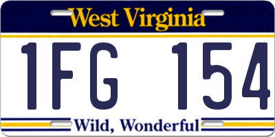 WV license plate 1FG154