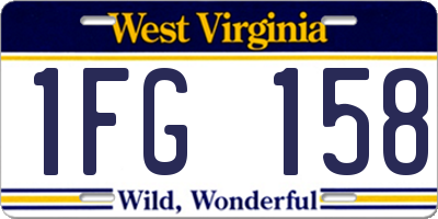 WV license plate 1FG158