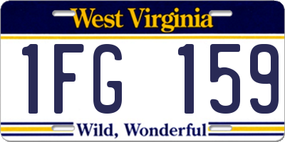 WV license plate 1FG159