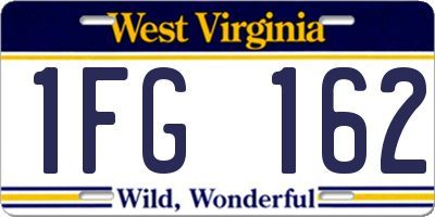 WV license plate 1FG162