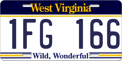 WV license plate 1FG166