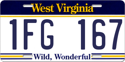 WV license plate 1FG167