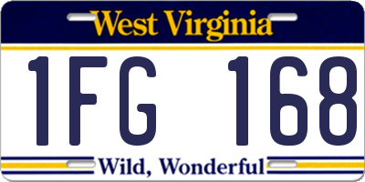 WV license plate 1FG168