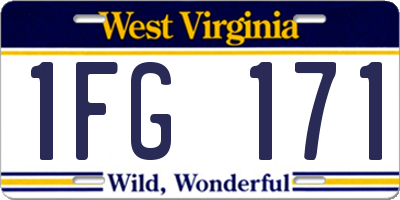 WV license plate 1FG171