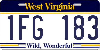 WV license plate 1FG183