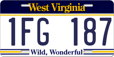 WV license plate 1FG187
