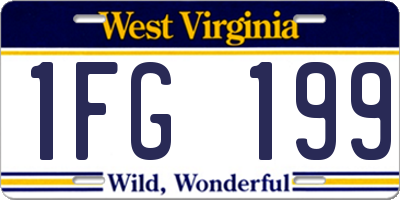 WV license plate 1FG199
