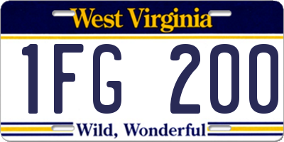 WV license plate 1FG200