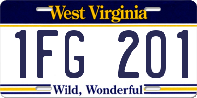 WV license plate 1FG201