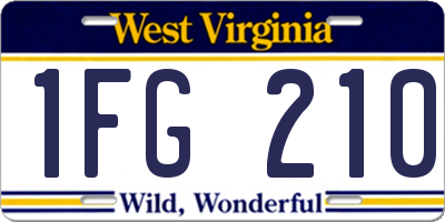 WV license plate 1FG210