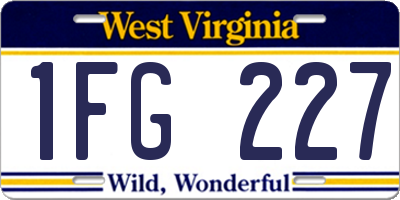 WV license plate 1FG227