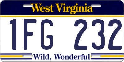 WV license plate 1FG232