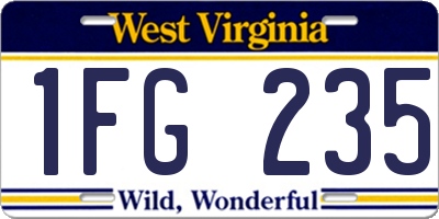 WV license plate 1FG235