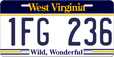 WV license plate 1FG236