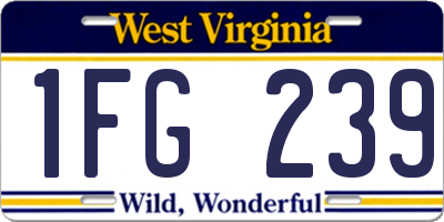 WV license plate 1FG239