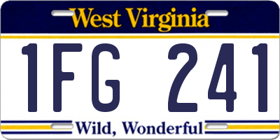 WV license plate 1FG241
