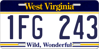 WV license plate 1FG243