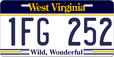 WV license plate 1FG252