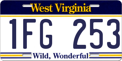 WV license plate 1FG253