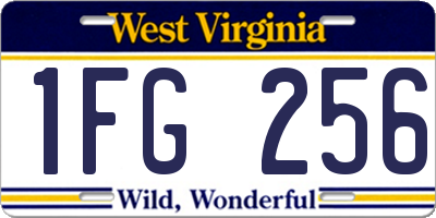 WV license plate 1FG256