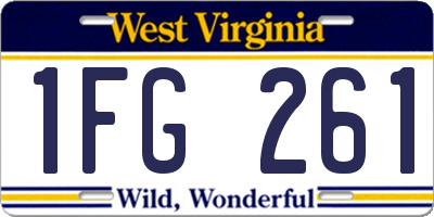 WV license plate 1FG261