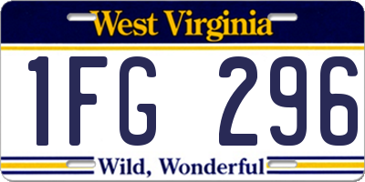 WV license plate 1FG296