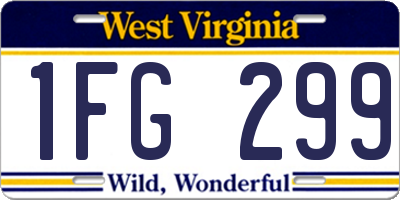 WV license plate 1FG299