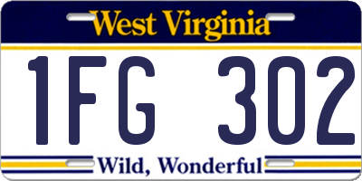 WV license plate 1FG302