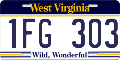 WV license plate 1FG303