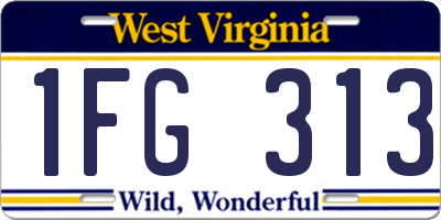 WV license plate 1FG313