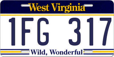 WV license plate 1FG317