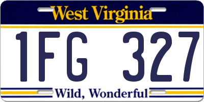 WV license plate 1FG327
