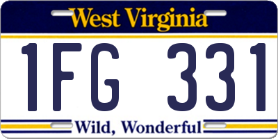 WV license plate 1FG331