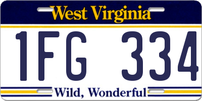 WV license plate 1FG334