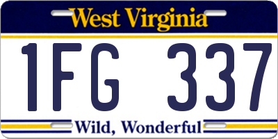 WV license plate 1FG337