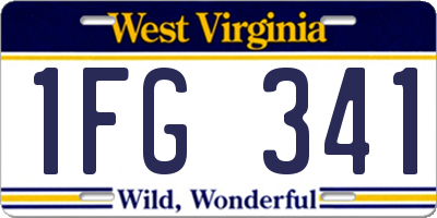 WV license plate 1FG341