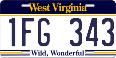 WV license plate 1FG343