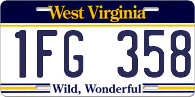 WV license plate 1FG358