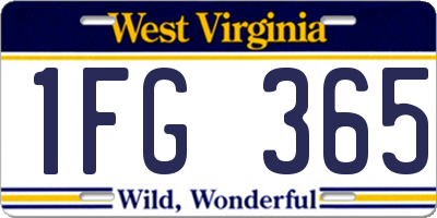WV license plate 1FG365