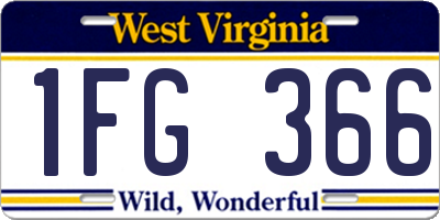 WV license plate 1FG366