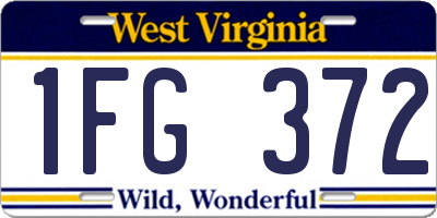 WV license plate 1FG372