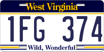 WV license plate 1FG374