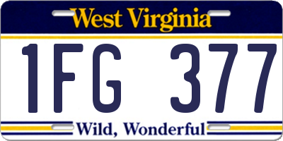 WV license plate 1FG377