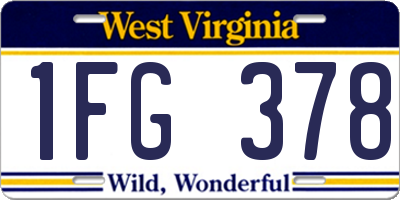 WV license plate 1FG378
