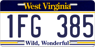 WV license plate 1FG385